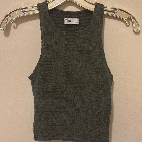 Hollister Women's Dark Green Textured Tank Top - Picture 1 of 2